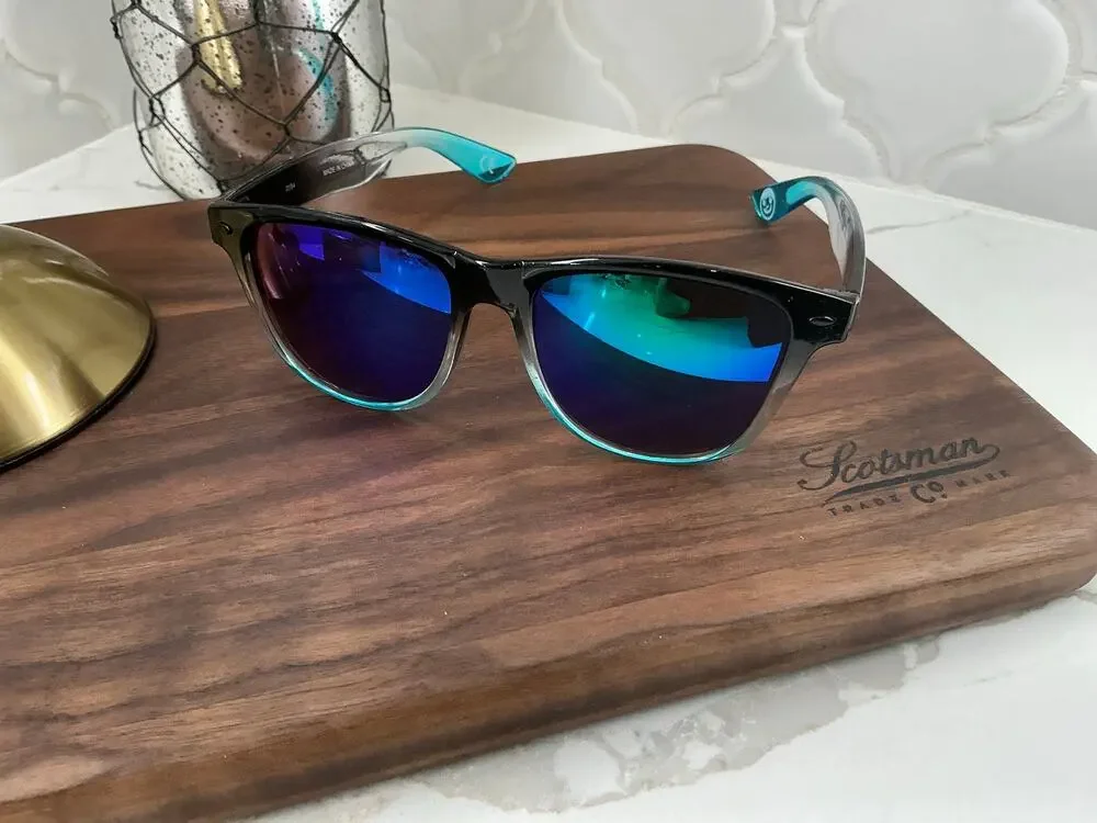 NEFF Daily Shades Wayfarer Sunglasses Blue/Black with Blue Mirrored Lenses